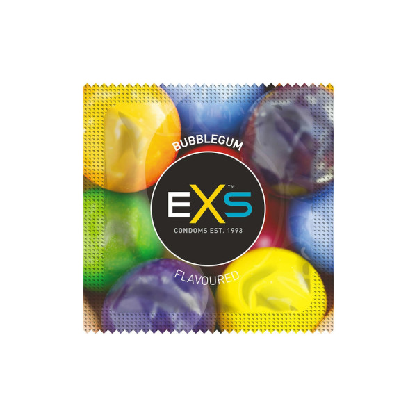 Préservatifs x2 lubrifiés en latex goût bubble gum 54mm 